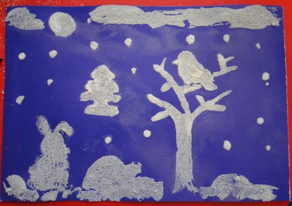 Рисование пеной для бритья зима