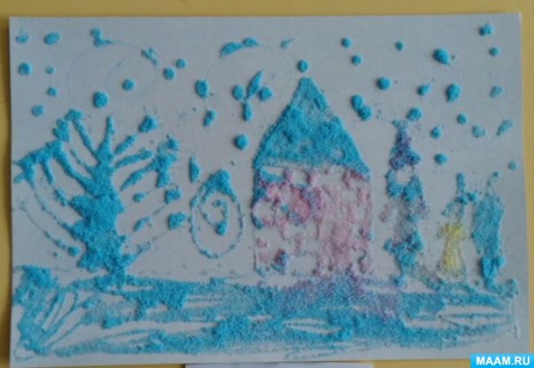 Рисование солью в детском саду