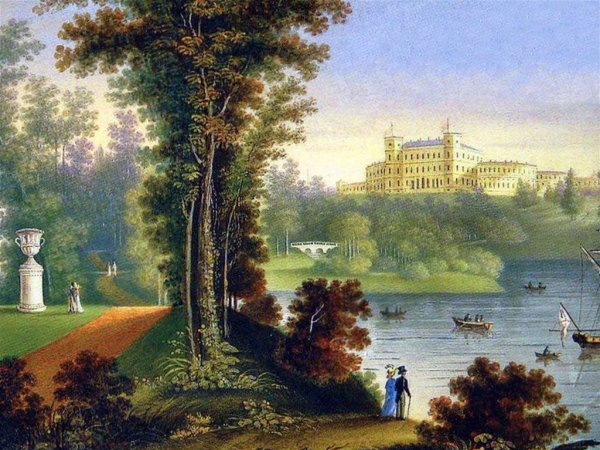 Семен Щедрин вид на Гатчинский дворец с длинного острова