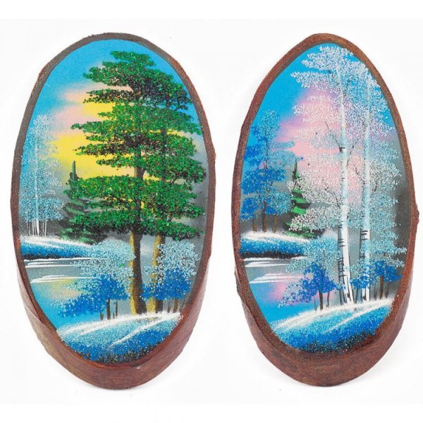 Живопись на срезе дерева