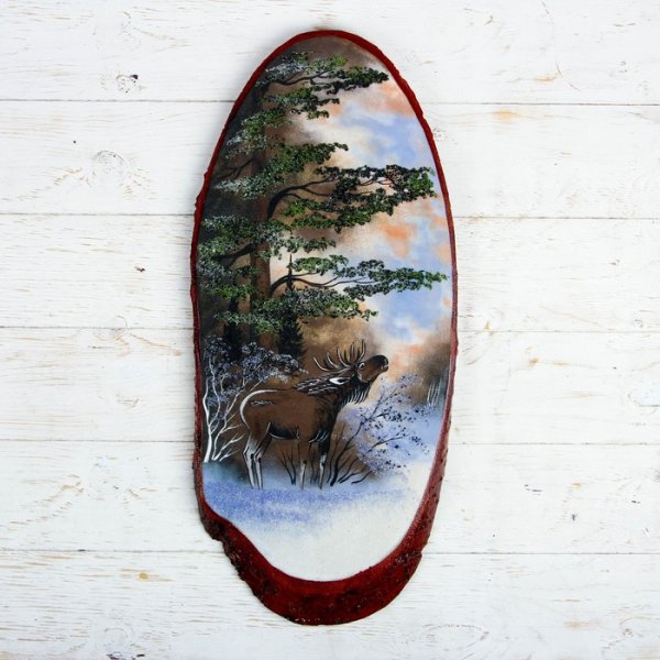 Пейзаж на спиле дерева