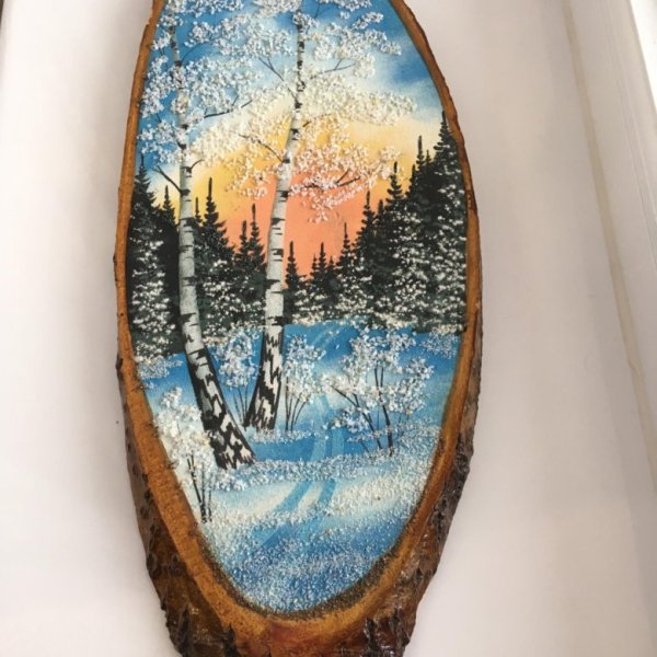 Панно на спиле дерева