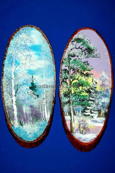 Пейзаж на срезе дерева