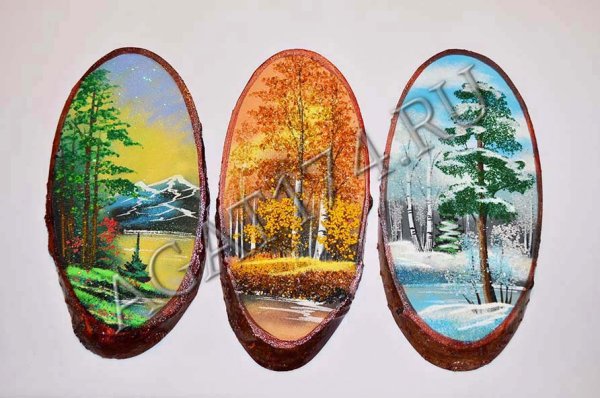 Пейзаж на спиле дерева