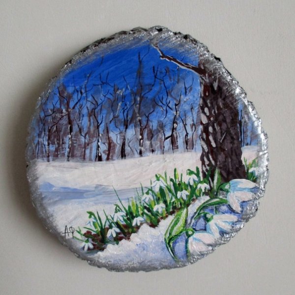 Пейзаж на спиле дерева