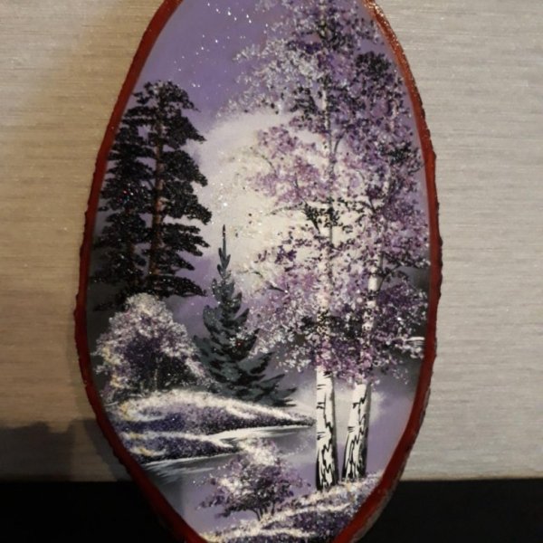 Пейзаж на срезе дерева