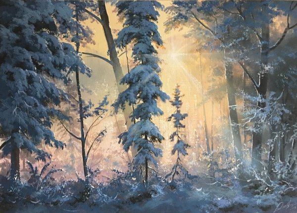 Виктор Юшкевич художник зимний лес