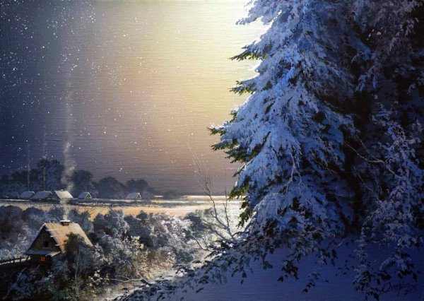 Художник Виктор Юшкевич зима