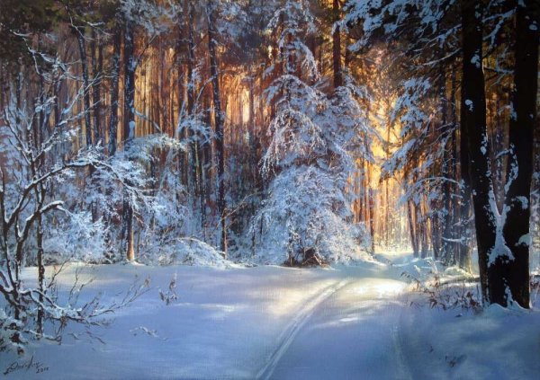 Виктор Юшкевич художник зимний лес