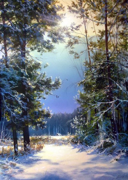 Зимний лес Юшкевич Виктор