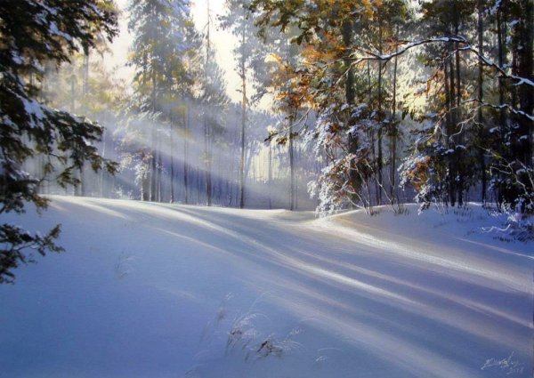 Виктор Юшкевич художник зимний лес