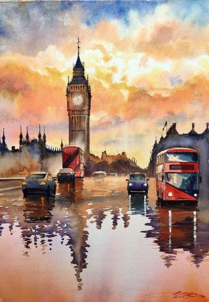 Игорь дубовой художник акварель Лондон