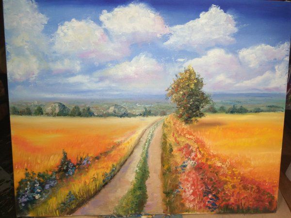 Город в перспективе акварелью