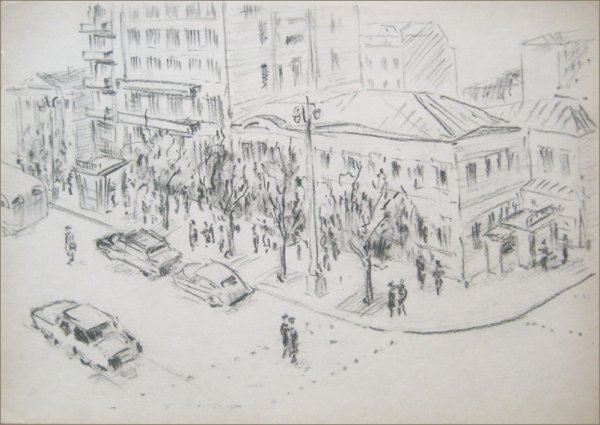 Зарисовки улиц карандашом