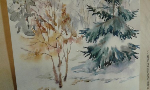Зимнее окно живопись