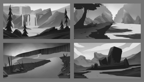 Цифровая живопись горы