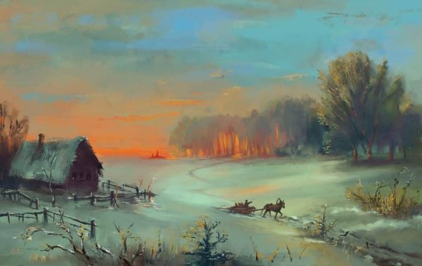 Алексей Кондратьевич Саврасов зимняя дорога 1870-е