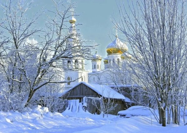 Новоиерусалимский монастырь в Истре зимой