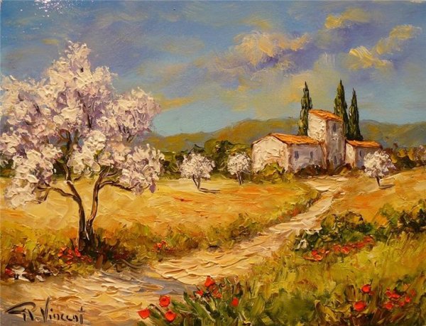 Художник Импрессионист холмы Тосканы