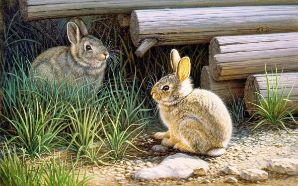 Заяц живопись