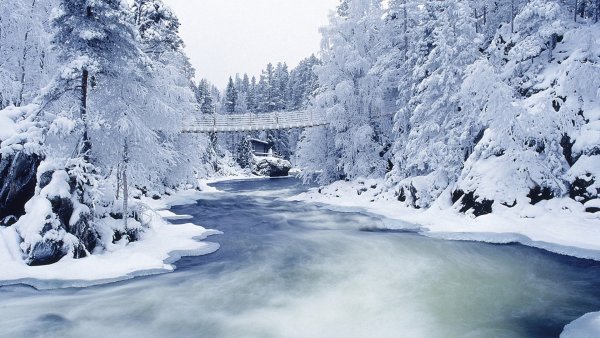 Река Лойзах Германия зима
