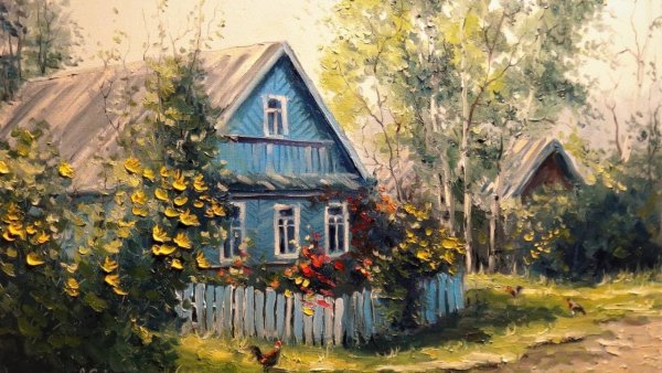 Акварель Великой княгини Ольги Александровны "сирень"