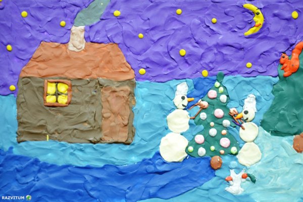 Зимняя пластилинография