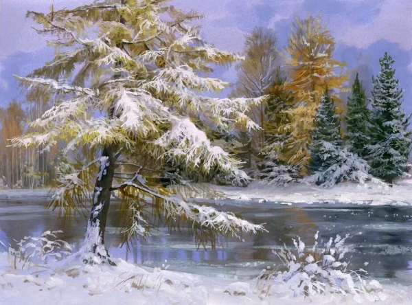 Картины Владимира Жданова Гатчина зимой