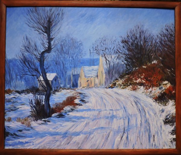 Клод Моне зимняя дорога в Живерни