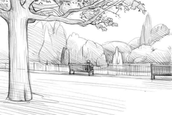 Город рисунок карандашом