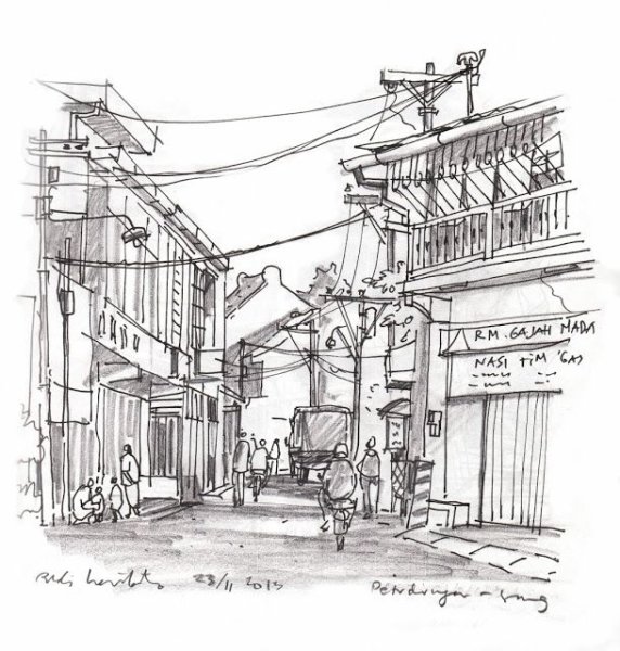 Городские пейзажи скетч детали