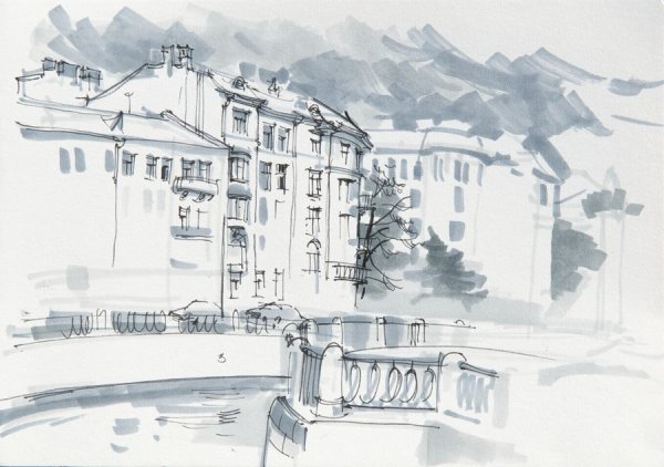 Пейзаж маркерами