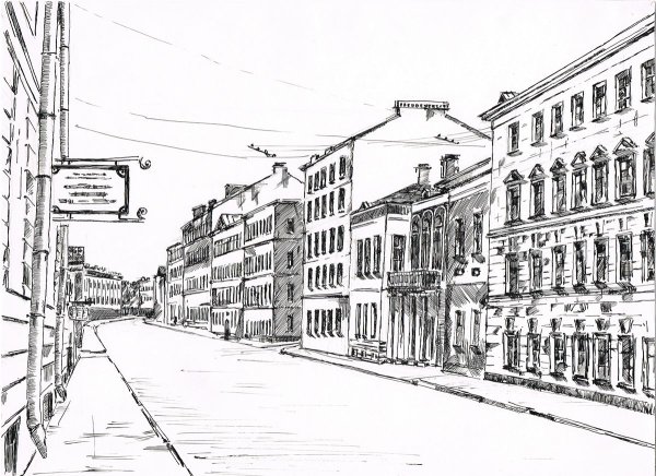 Рисование городского пейзажа