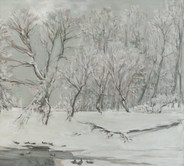 Сельский пейзаж в графике