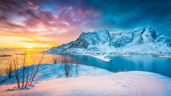 Норвегия горы зима