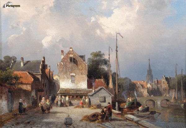 Шарль Анри Жозеф Лейкерт зимний пейзаж