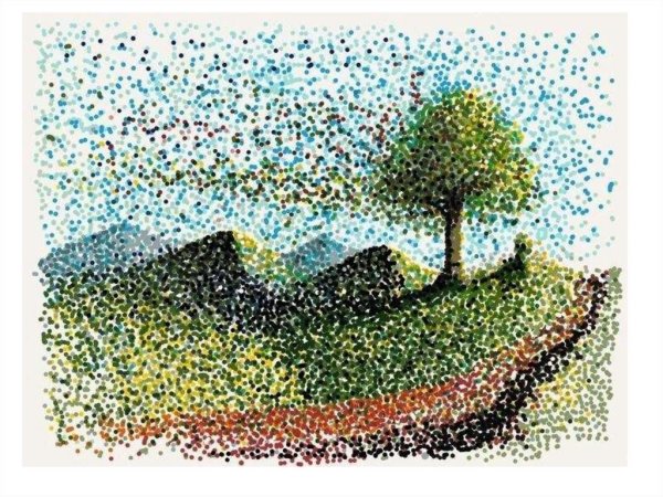 Техника рисования точками пуантилизм