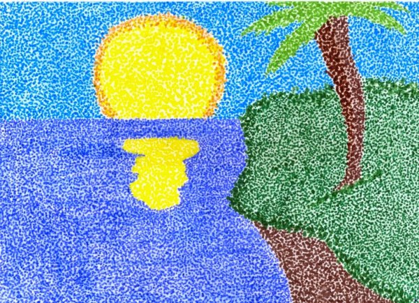 Пуантилизм ватными палочками