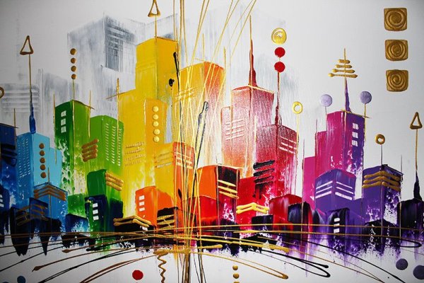 Городской пейзаж в цвете