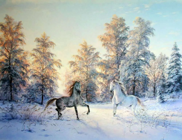 Художник Юшкевич Виктор Викторович зима картины