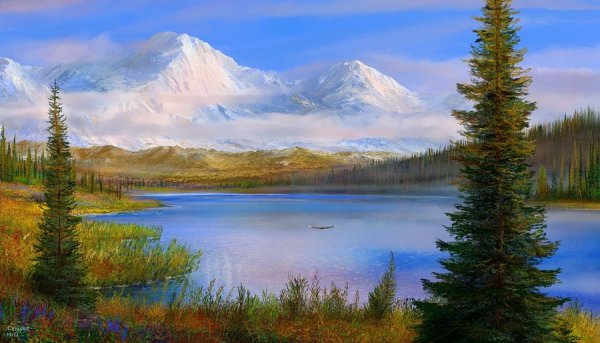 Аляска горы картины художников живопись