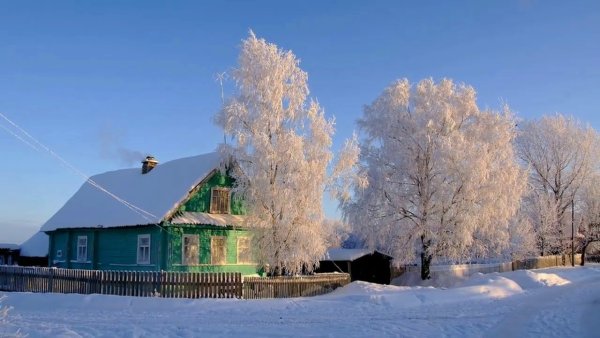 Природа зима деревня