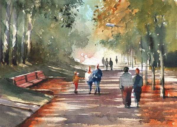 Стилизация пейзажа в графике