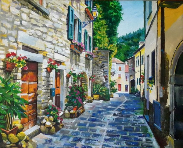 Городские улочки живопись