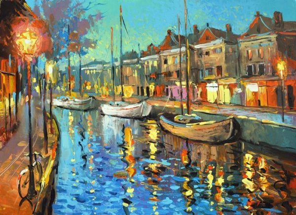 Картины акрилом городской пейзаж