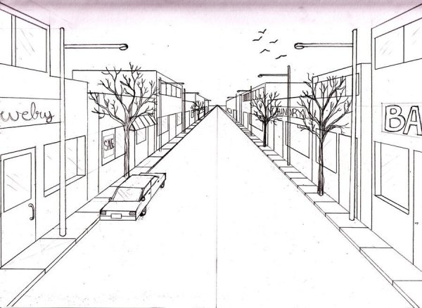 Городской пейзаж в перспективе