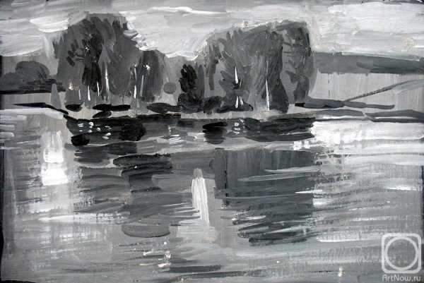 Этюды пейзажей - техника гризайль