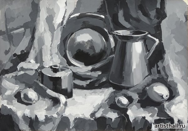 Живопись гризайль натюрморт