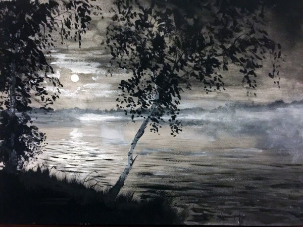 Этюды пейзажей в гризайли