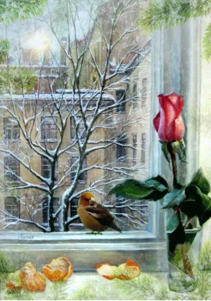 Новогодний натюрморт на окне